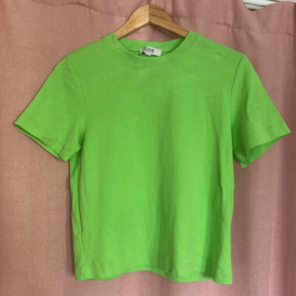 Cos Heavyweight Neon Green T-Shirt - Picture 2 of 4